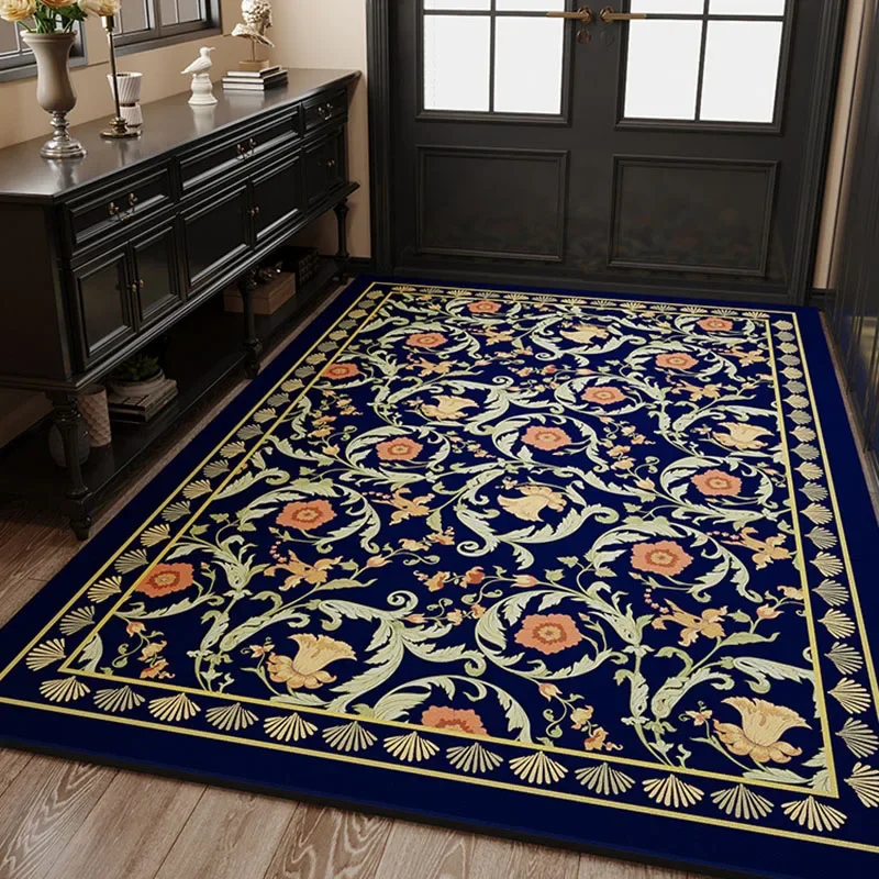 Retro Floral Non-Slip Entrance Foot Pad American Diatom Mud Porch Stain-Resistant Mat Dust Removal Floor Mats for Office Hotel