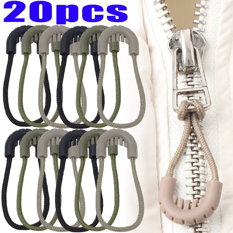 New Replacement Zipper Pull Puller for Bag Suitcase Backpack Tent Zipper Ropes Clips Lock Zip Slider Apparel Accessories 5/20pcs