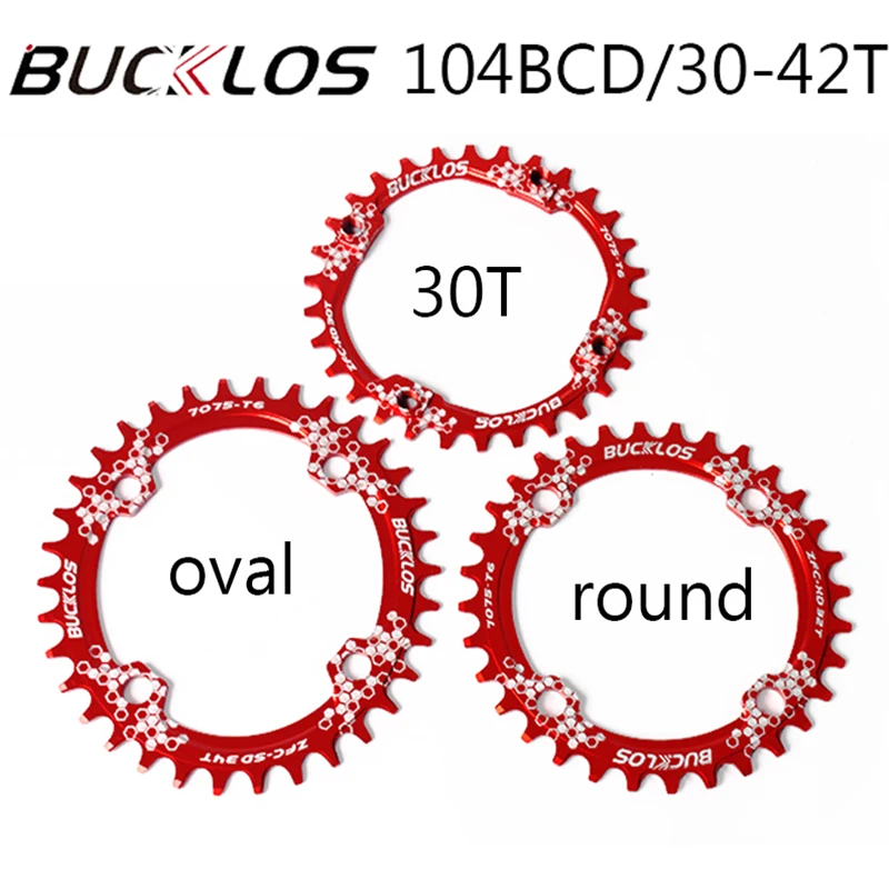 

Велосипедный Кривошип BUCKLOS 104BCD, велосипедная круглая передняя звезда 30T, узкая, широкая, Ультралегкая, 7075-T6 32T-38T MTB, велосипедные детали