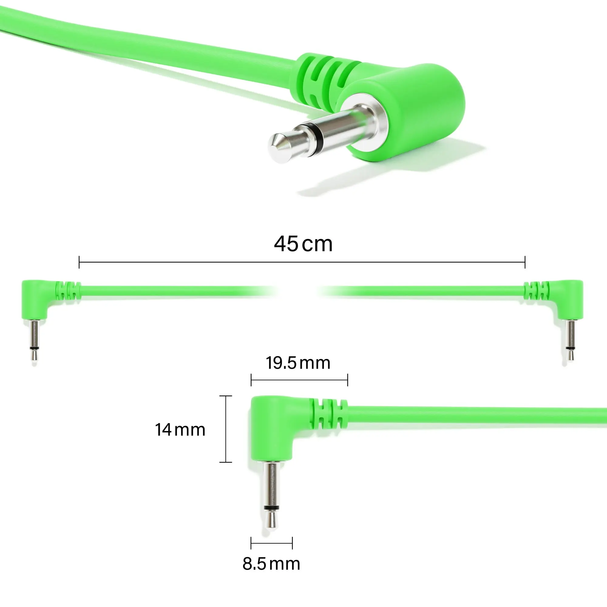 ExcelValley - 6A-Pack - Right Angle Mono Modular Patch Cables - 3.5mm 1/8