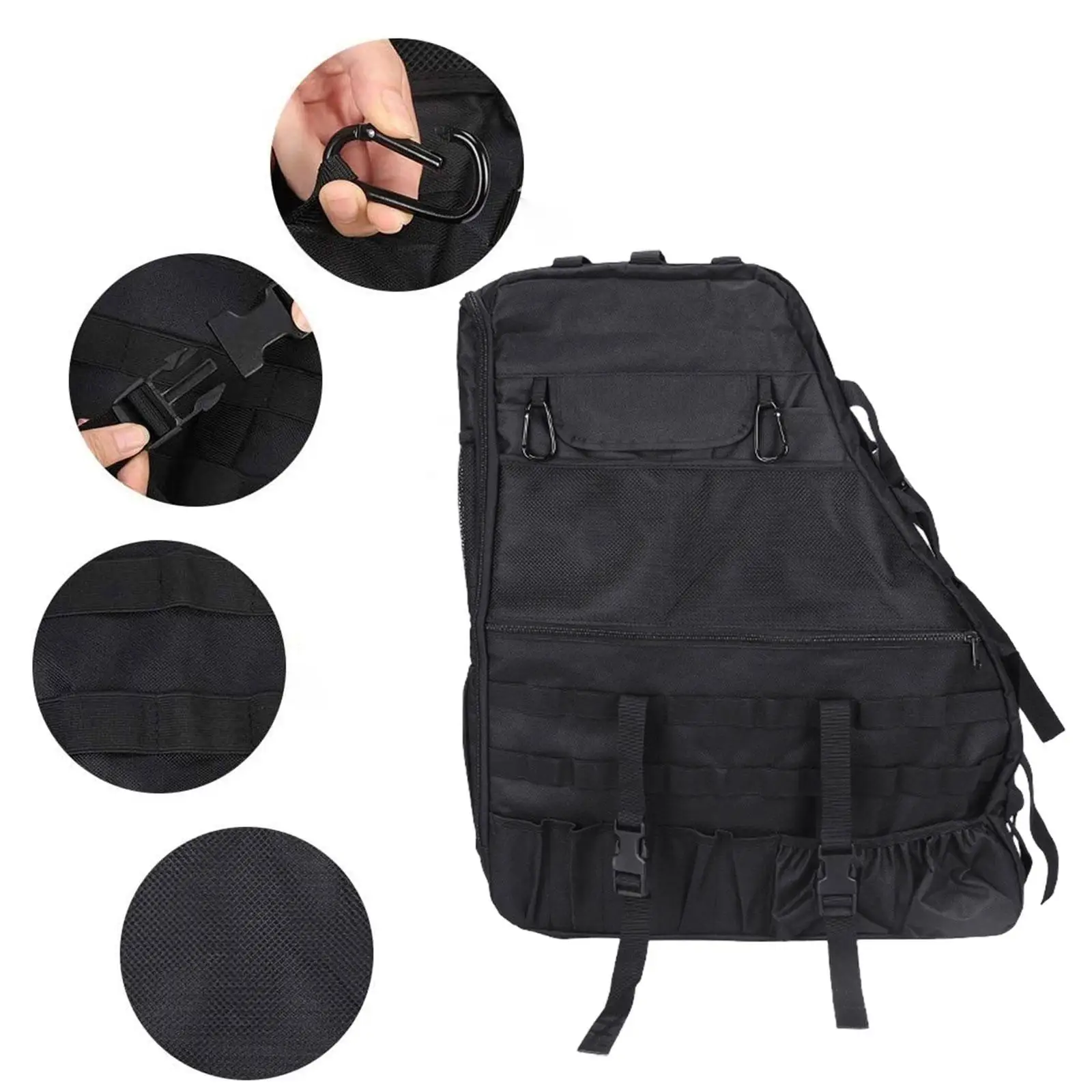 Roll Bar Storage Bag Oxford Cloth Cargo Saddlebag Tool Saddle Bag Organizers with Multi Pockets for Jeep JL Jku Wrangler JK