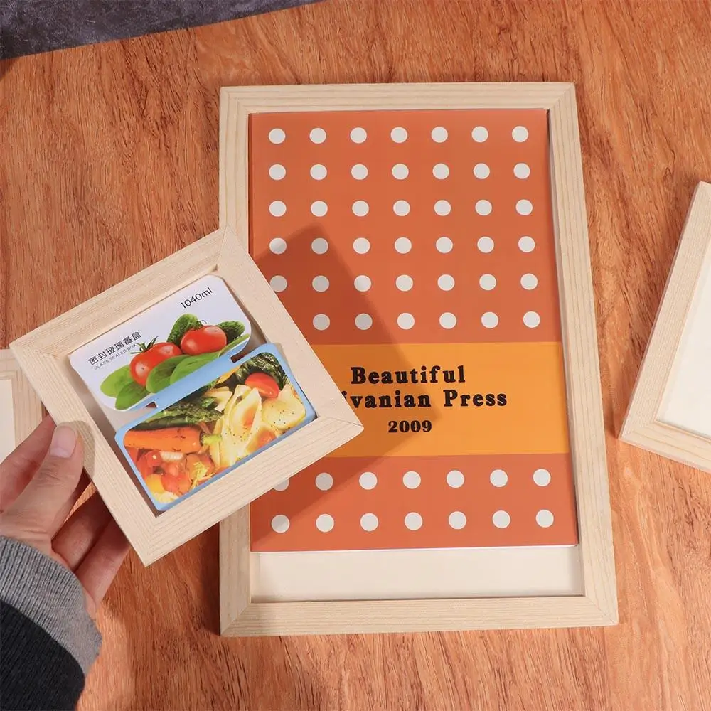 Art Puzzle Holder DIY Blank Clay Frames Painting Drawing Desktop Ornament Wooden Photo Holders DIY Handcraft Multi Size