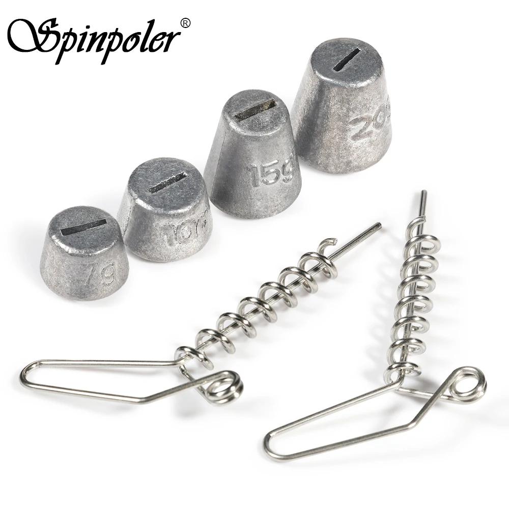 Spinpoler Shallow Screw Pike None Rotation System Fishing Spiral With Lead Sinker Weight 5g 7g 10g 15g 20g Softbait Rig Tackle