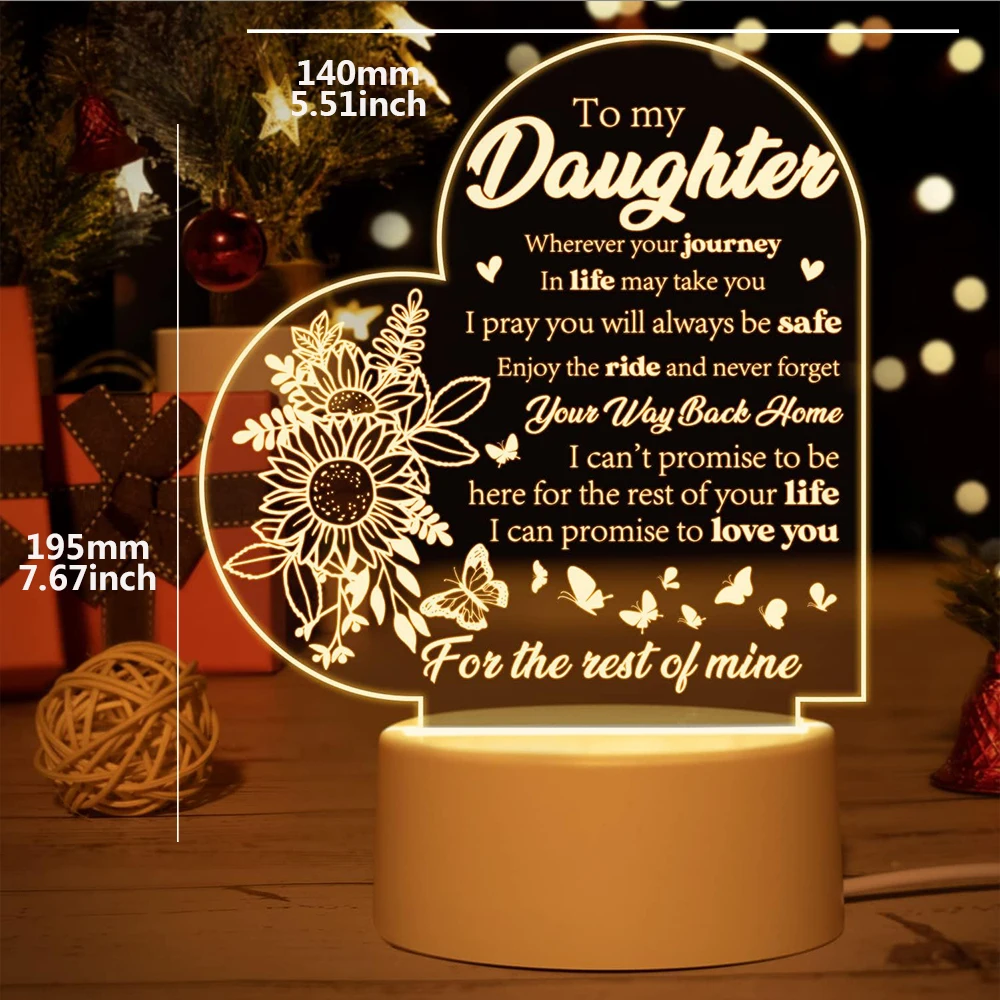 Daughter Gift,Unique Birthday Gift For Daughter From Mothers Night Light,  For Birthday Graduation Christmas Gift