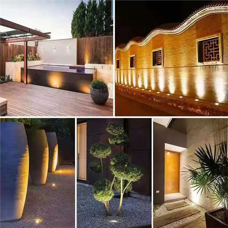 N04R For GU10 LED Underground Light Floor Lamp Outdoor Ground Spot Landscape Garden Path Lighting System For GU10 Bulb Casing Sq