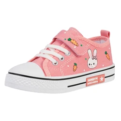 Chaussures de sport en toile pour enfants, baskets décontractées pour enfants, chaussures de tennis pour fille, lapin de dessin animé mignon, appartements pour enfants, 6 à 10 ans