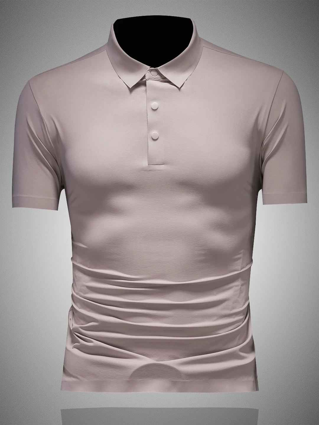 

Мужская повседневная футболка из ледяного шелка премиум-класса, приталенная, эластичная, дышащая, модная, лето 2026