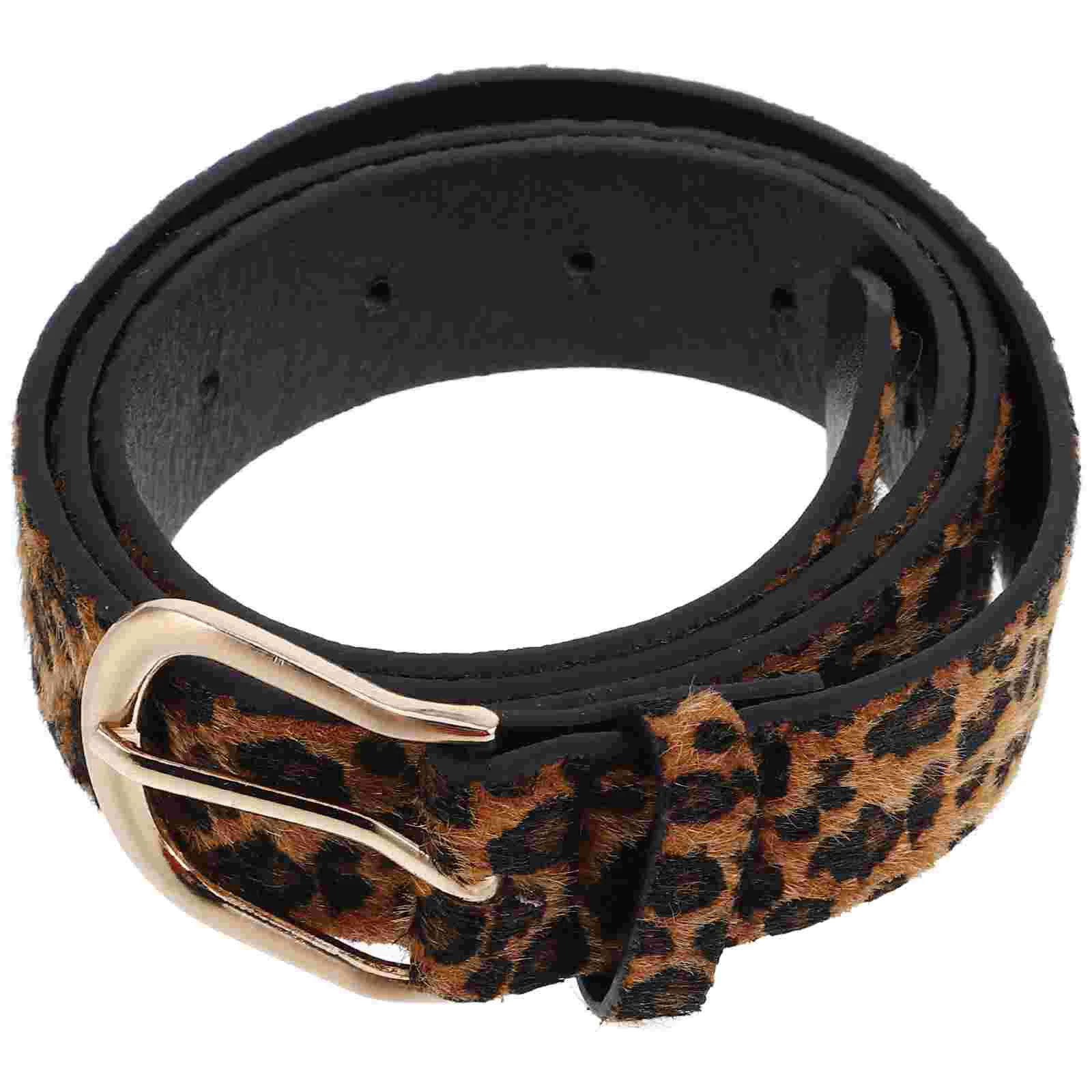 Leopard Belt for Women Animal Print Grunge Cow Belts Waist Adjustable Loose Elastic Band