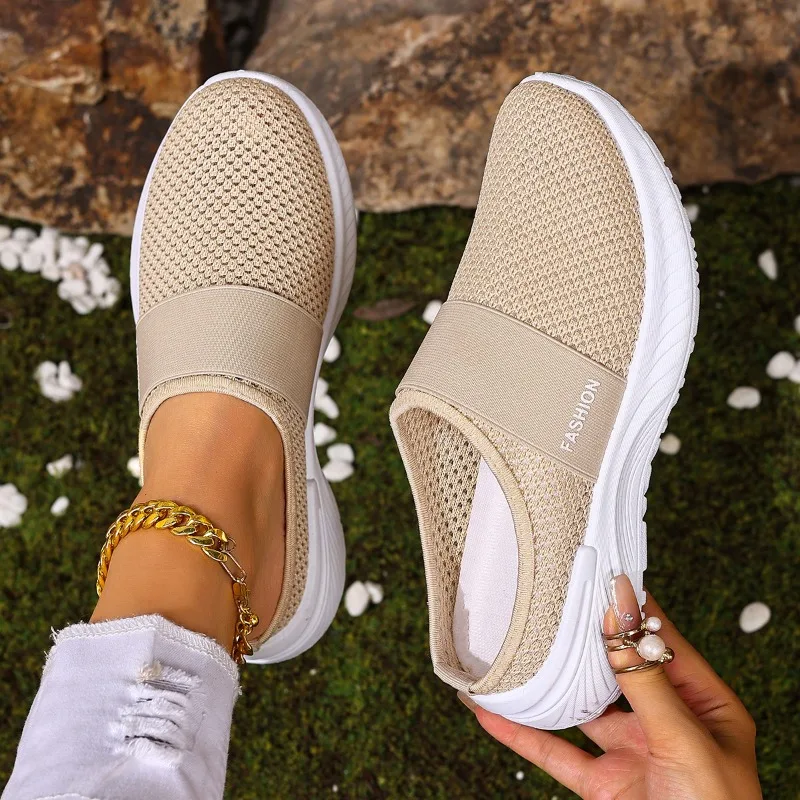 

2026 Breathable Casual Shoes for Women New Spring Summer Style Flat Heel Cross-Border Shoes Women Round Toe Mesh Bottom Shoes