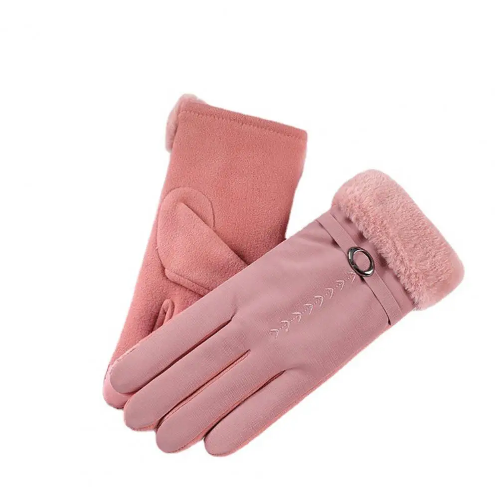 Winter Gloves 1 Pair Stylish Comfortable Polyester  Fashion Winter Full Finger Mittens for Daily Wear