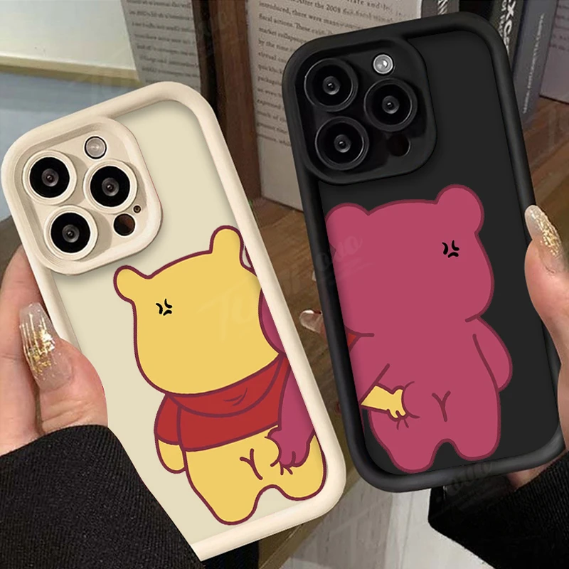 Funny Winnie Pooh Lotso Pinch Butt ﻿Phone Case for Samsung Galaxy S24 Ultra S23 FE S22 S21 Plus FE A54 A34 A14 A73 A53 A33 5G