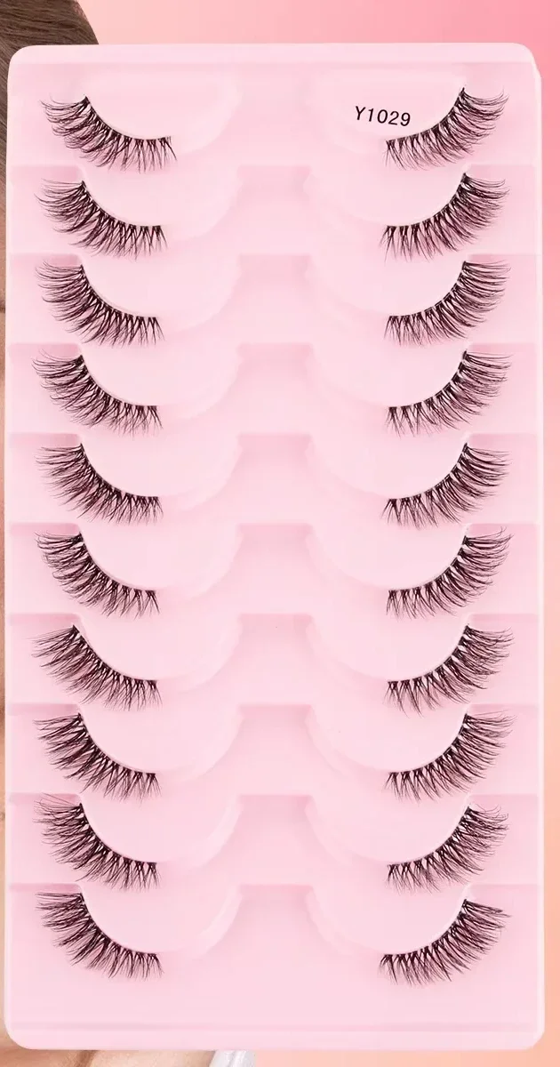 

Half Lashes Mink Eyelashes 3/10 Pairs Natural Soft Cat Eye False Eyelashes Long Wispy 3D Mink Lashes Extension Makeup Tools