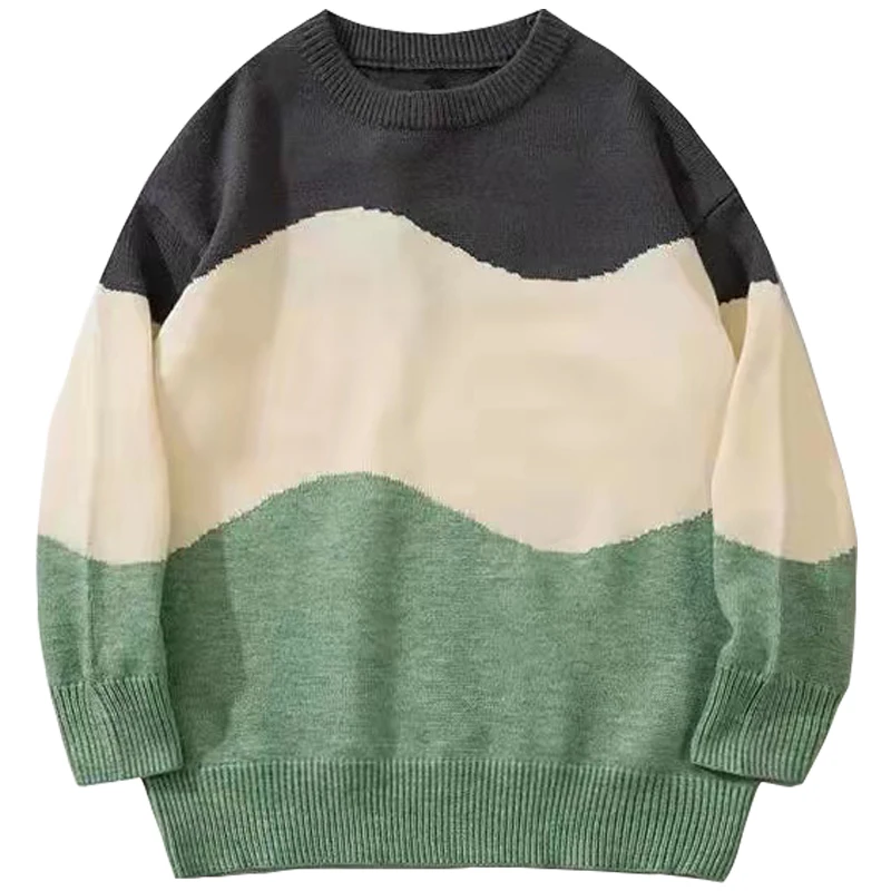 Sweter Perca Rajutan Pria 2022 Hip Hop Jepang Pakaian Jalanan Retro Antik Kasual Longgar Harajuku Sweter Pullover Besar