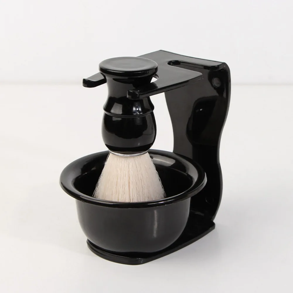 3pcs/set Professional Shaving Brush Set Anti-Static Soft 3-in-1 Shaving Set Durable Beard Brush Shaving Brush Bowl and Stand