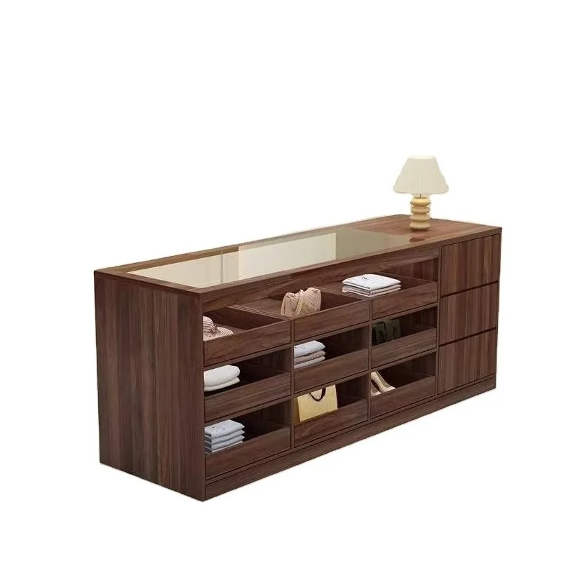 Modern designed wooden display stands for handbags and clothing