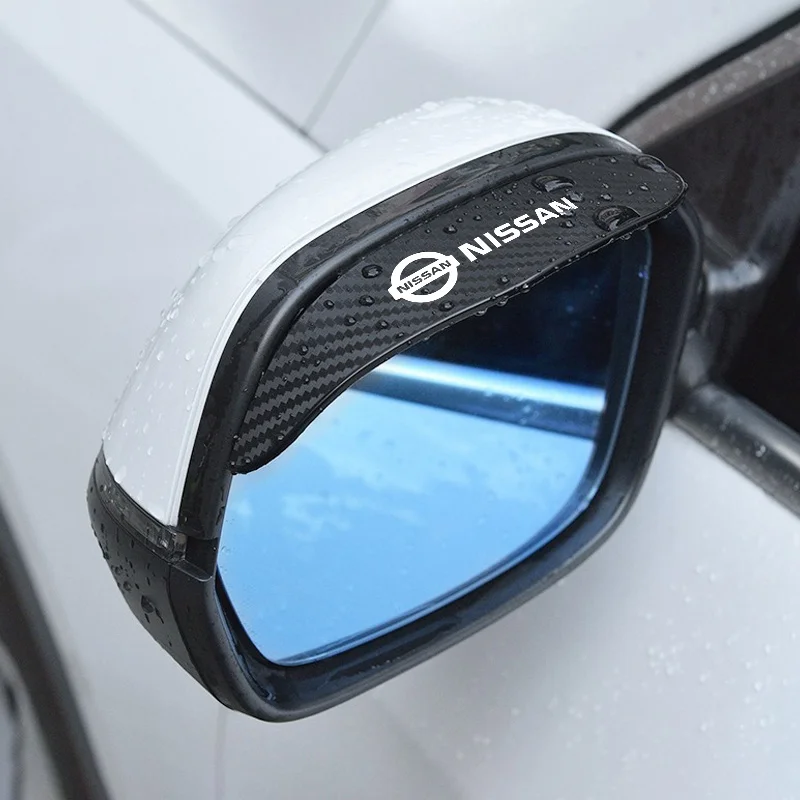 Protector de Espejo Retrovisor para Auto, Visera Solar de Fibra de Carbono, Transparente, para Nissan Qashqai, X-trail, Note, Juke, Sentra, Patrol