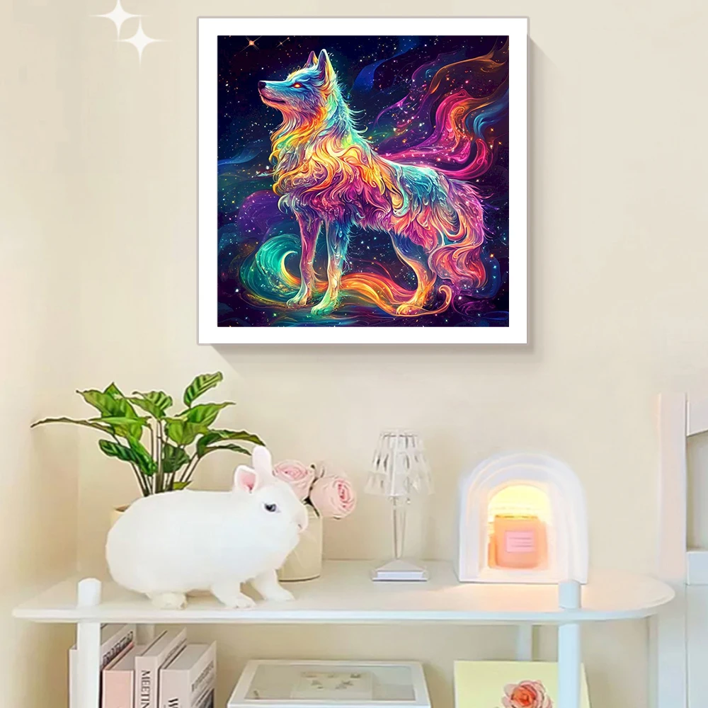 5D DIY Diamond Painting Storage for Beginner Diamond Embroidery Handicraft  Wolf Phoenix Fox Animal Wall Picture Home Decoration