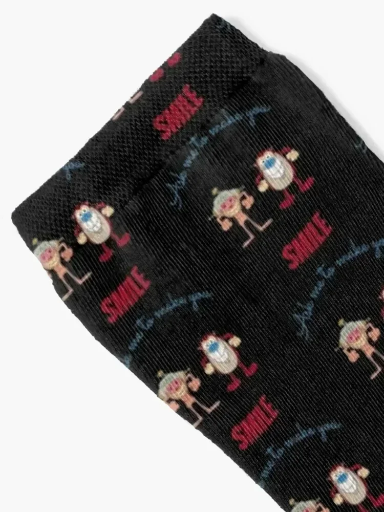 Ren and Stimpy Smile Socks anti-slip funny gift Stockings compression moving stockings Boy Child Socks Women's