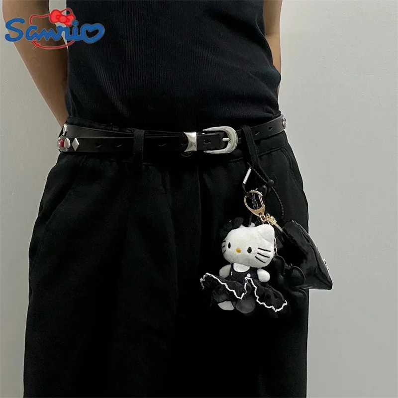 2025 Sanrio Doll Toys Keychain Kawaii Hello Kitty Black Dress Children Pendant Keyring Women Bags Keychains Girls Christmas Gift