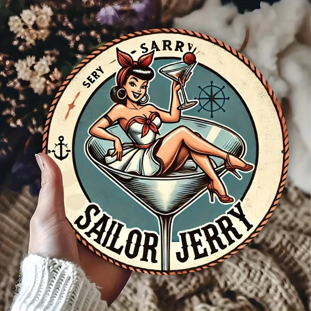 لافتة Sailor Jerry Spiced Rum Tin - طراز قديم، مثالية لغرفة النوم والمطبخ وديكور غرفة الطعام |   هدية عائلية فريدة