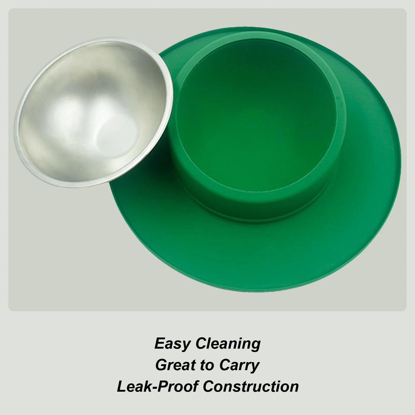 

Миска для воды для домашних животных без наконечника, силиконовый противоскользящий диспенсер из нержавеющей стали, защита от проливания, поилка для щенков для путешествий, домашний питомник