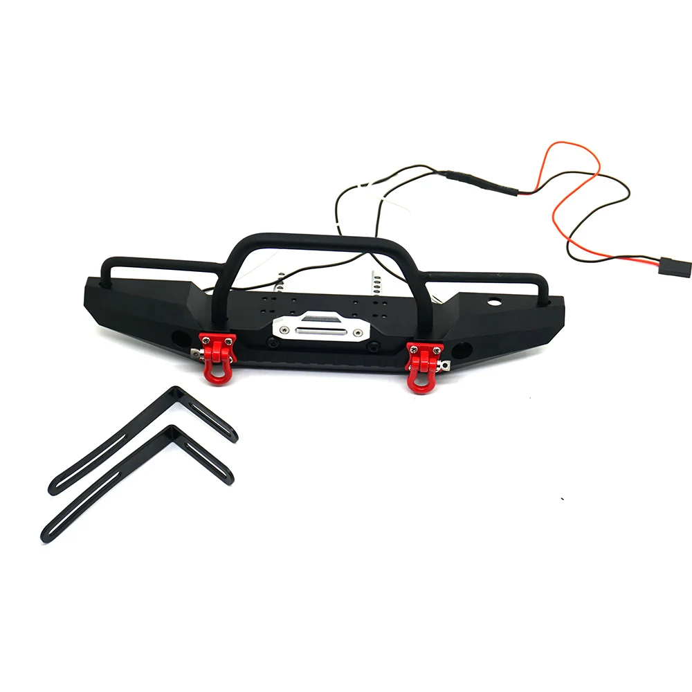 YEAHRUN RC Car Metal Front & Rear Bumper with Trailer Hook for 1/10 RC Crawler TRX4 Upgrade Parts