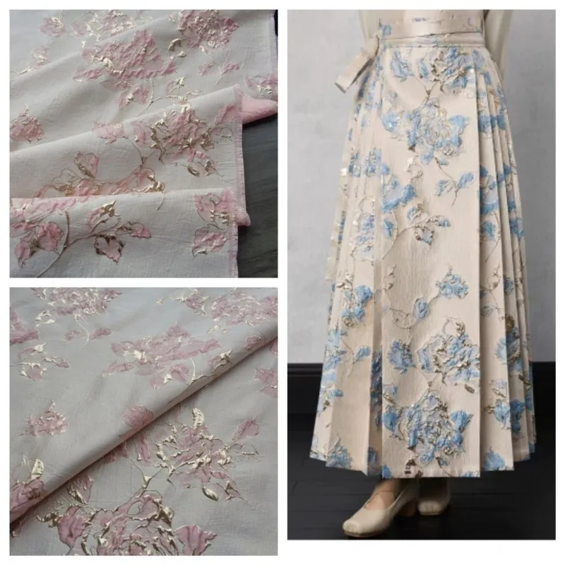 

Chinese jacquard three-dimensional floral dress fashion fabric skirt and pillow