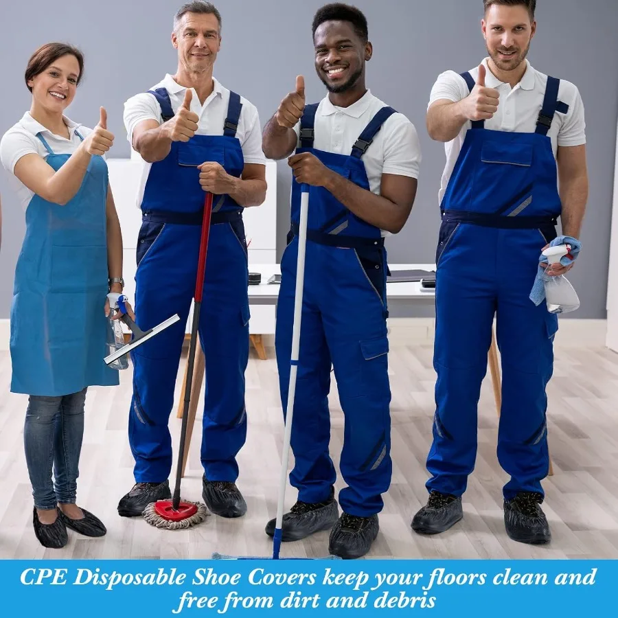 300 Pcs Black Disposable Waterproof Shoe Covers with 1 Pcs Indoor Foldable Storage Box for Home Entryway Kitchen Bathroom and C