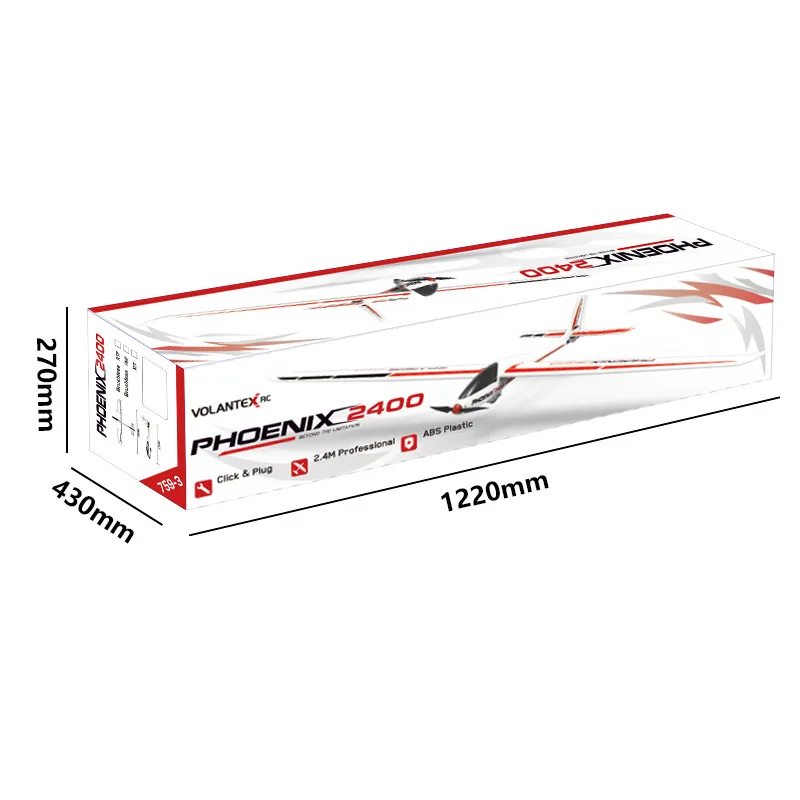 Volantex 759-3 Phoenix 2400 2400mm 5CH FPV Wingspan EPO RC airplane Glider Plane Model Without Remote Control Battery 75903