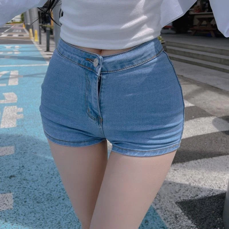

Джинсовые шорты с высокой талией из хлопкового стрейч-денима, универсальные, стройнящие, модель MN229 от 5STUDIO, летняя мода, женские шорты