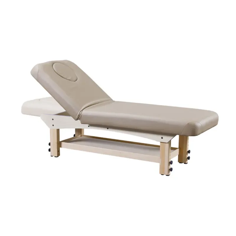 Solid Wood Beauty Bed for Spa Massage Salon Moxibustion Ear Bed with Adjustable Backrest and Height