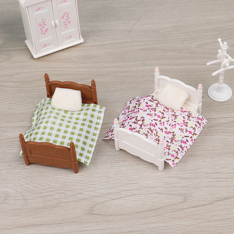 1:12 casa de muñecas en miniatura Mini dormitorio cama individual modelo muebles accesorios juguete
