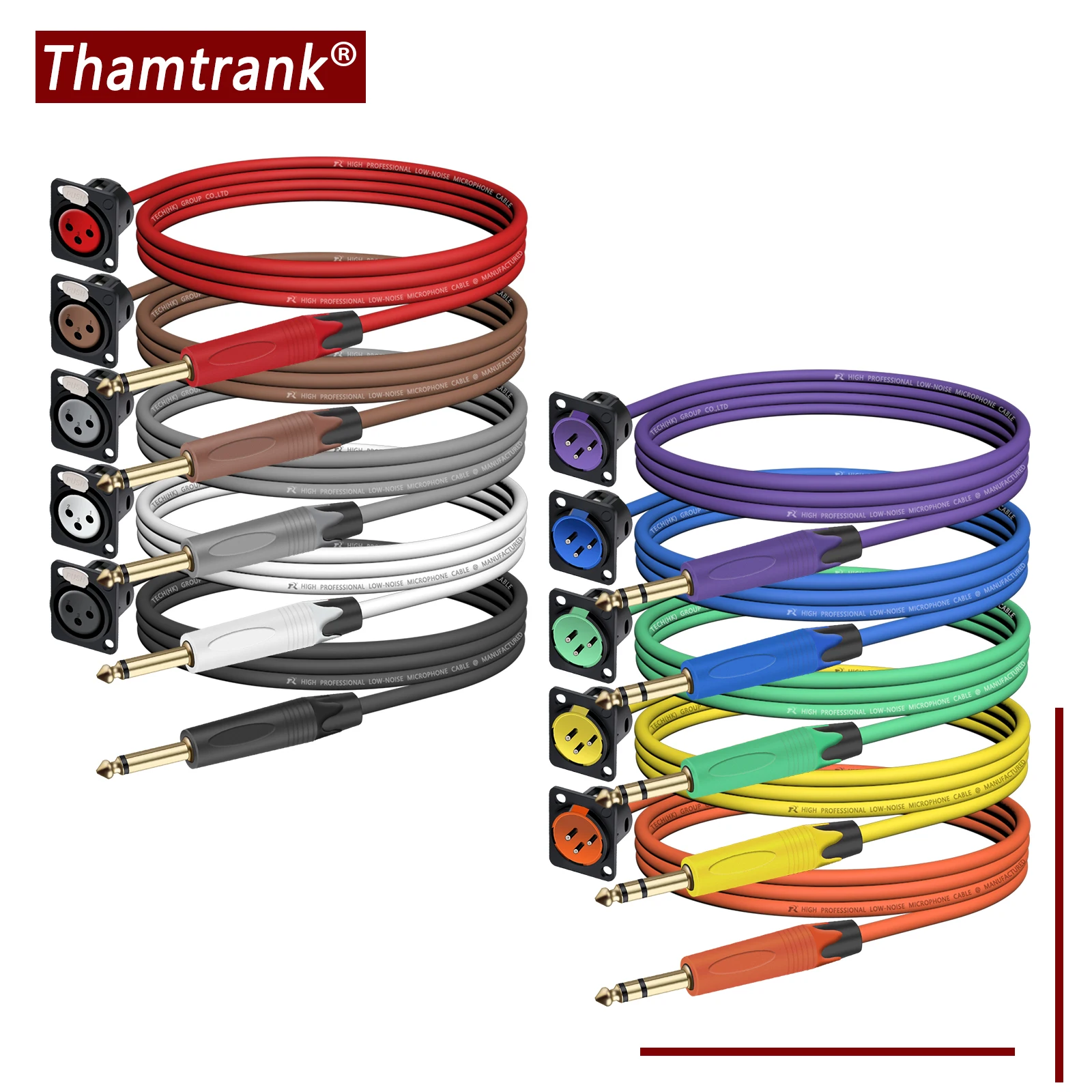 

XLR to 6.35mm Audio Extension Cable,D-Type 3Pin XLR Male Panel Mount MIC Socket to 1/4 Inch TS/TRS Male Pass Thru Converter