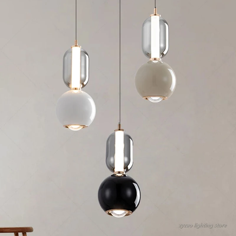 

Nordic Glass LED Home Decor Pendant Lights Bedrooms Study Rooms Dining Room Halls Corridors Lighting Fixtures Bedside Lamp