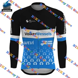 2024 VolkerWessels Cycling Team Windproof Windproof Men‘s Winter Cycling Jersey Long Sleeve Rode Bike Mtb Maillot Ropa