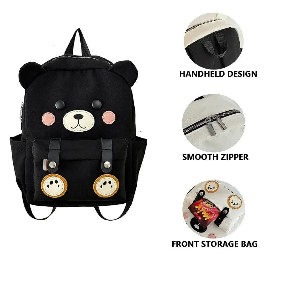 

14.96 inches cute JK girl backpack plush nylon material women's elementary school travel leisure bag