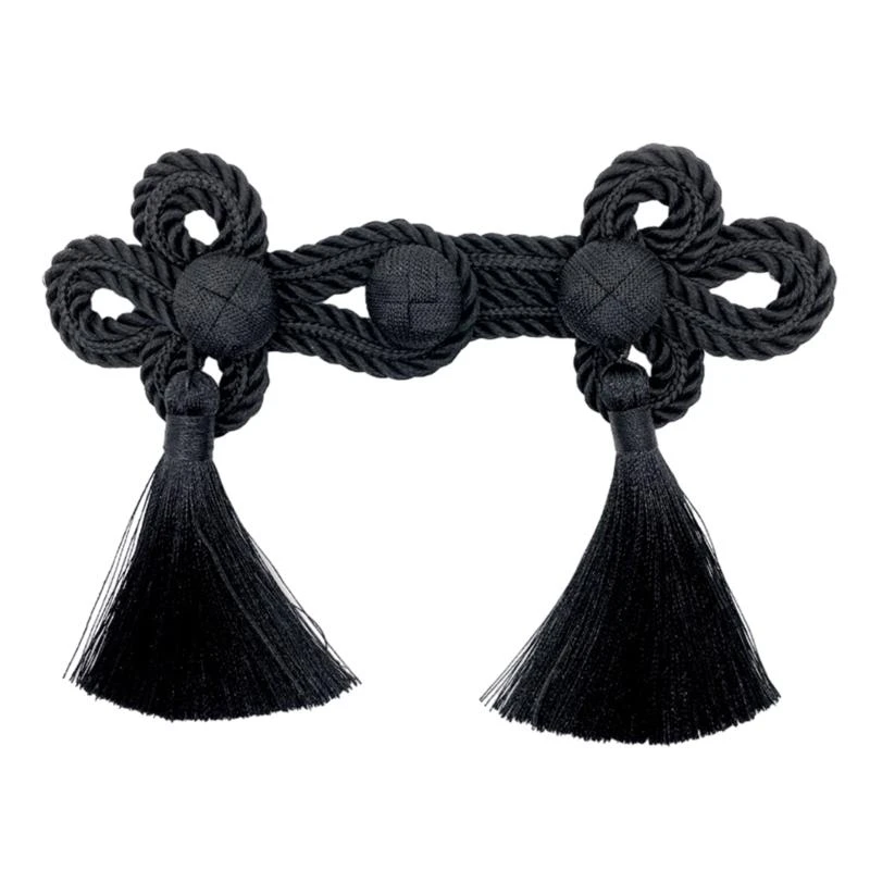 49MC Chinese Cheongsam Buckle with Fringe Trim Fastener DIY Clothing Accessory