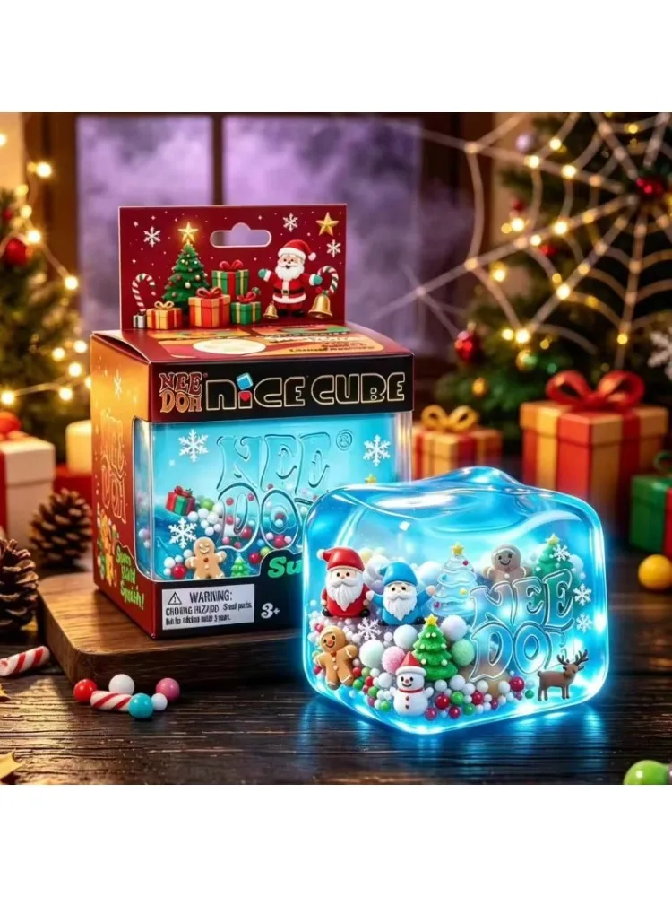 NeeDoh Niedlicher Würfel-Quetschball, Halloween- und Weihnachtsthema, Quetsch-Fidget-Würfel, Stressabbau-Sensorikspielzeug, Geschenk für Kinder und Erwachsene, Weihnachtsgeschenk