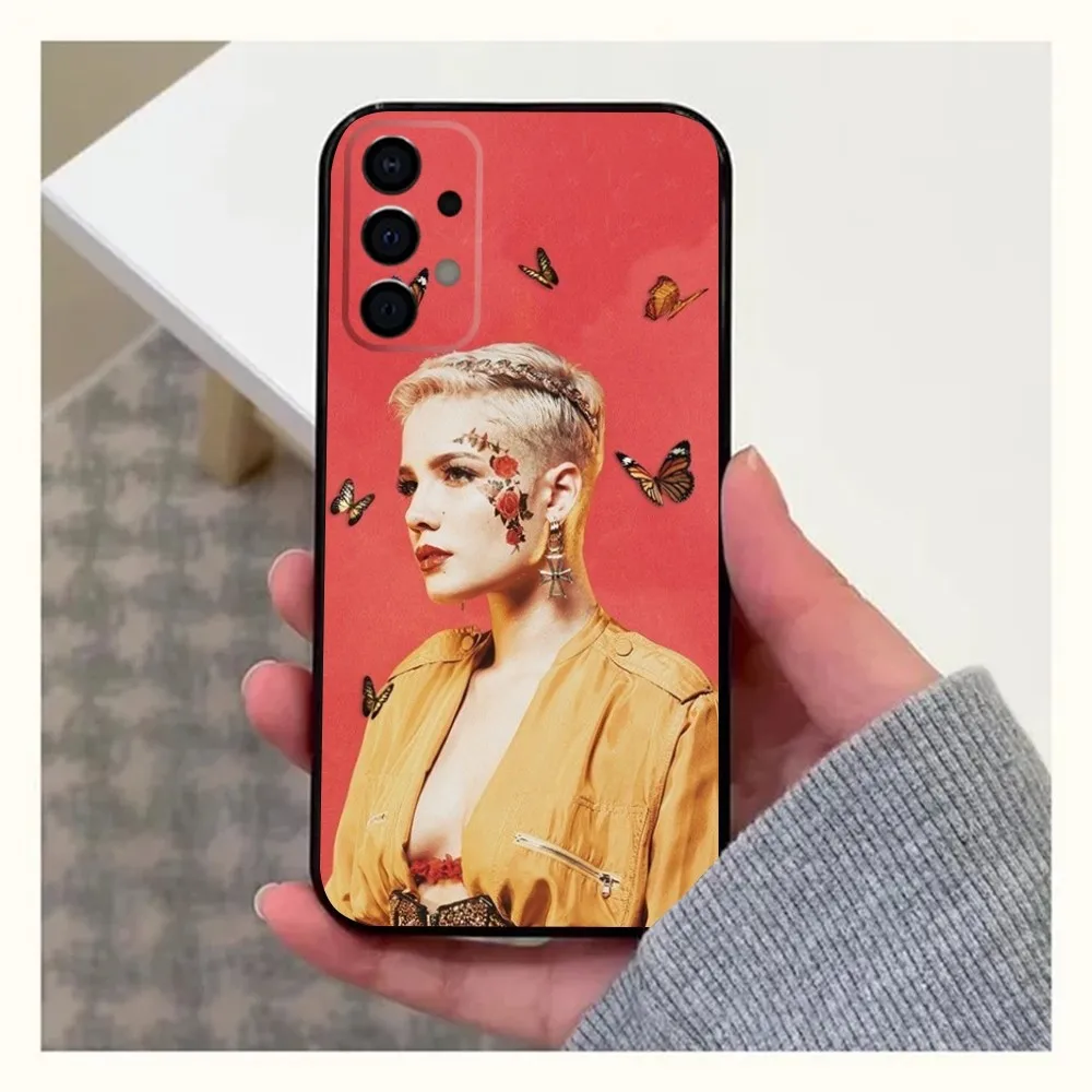 Singer H-Halsey Phone Case For Samsung Galaxy A13,A21s,A22,A31,A32,A52,A53,A71,A80,A91 Soft Black Cover