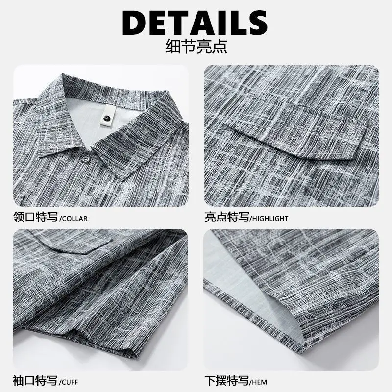 Men's Set Half Sleeve Shirt+ 5 Points Shorts Casual Youth Streetwear Drawstring Shorts Cardigan Sports Beach Hawaii Men Clothing - view 4