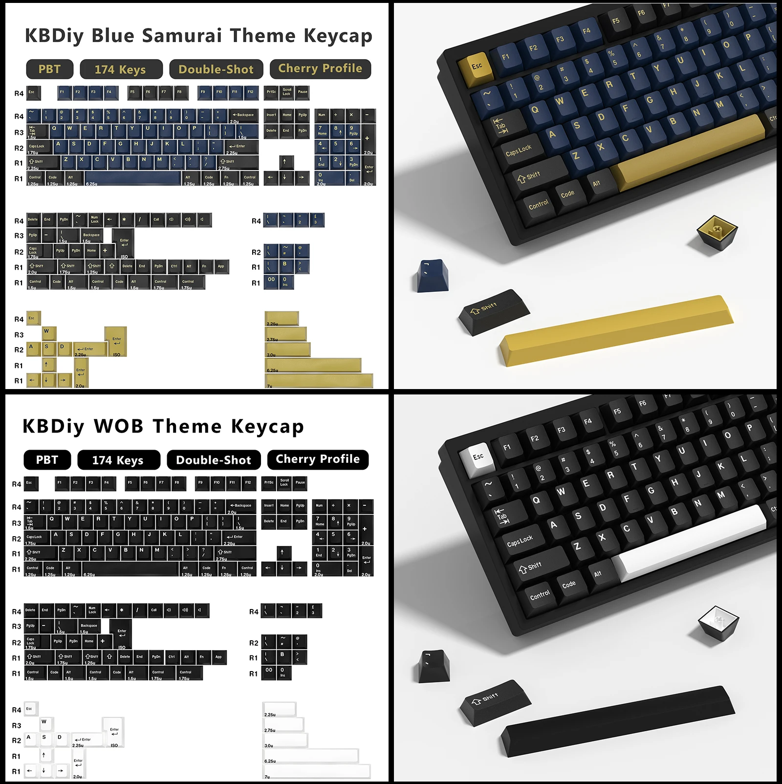 KBDiy GMK Keycap doble disparo GMK Olivia Shoko Jamon WOB rojo samurái botánico PBT Keycaps perfil de cereza para teclado mecánico Retro Aula F75 F87 Pro F99 Hi75 GMK67 GK61 Hi98 K86 60 60% Aigo A68  Ajazz AK820 Pro