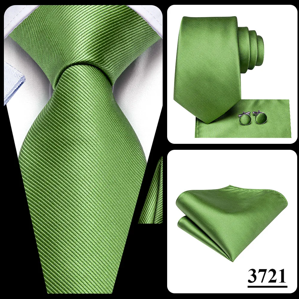 Herrenmode Einfarbiges Grün-Blaues Krawatten-, Taschentuch- und Manschettenknopf-Set für Smoking-Accessoires Klassische Luxus-Seidenkrawatte als Geschenk für Männer – Detail 23
