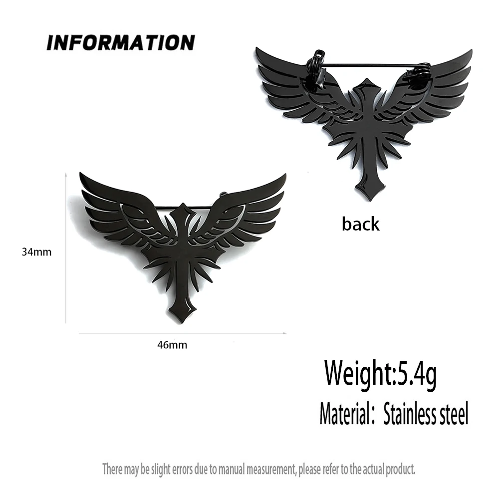 Trendy Phoenix Totem Brooch for Men Stainless Steel Animal Faith Amulet Jewelry Groom Shirt Suit Badge Pin Wedding Accessories