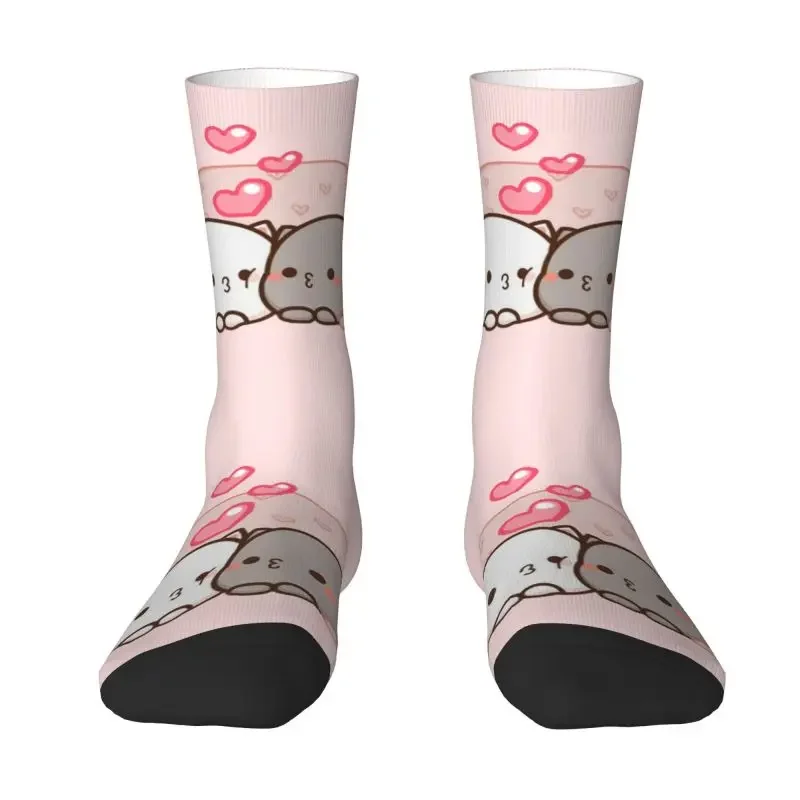 

Cute Mochi Cat Peach And Goma Love Kiss Men Women Crew Socks Unisex Funny Spring Summer Autumn Winter Dress Socks