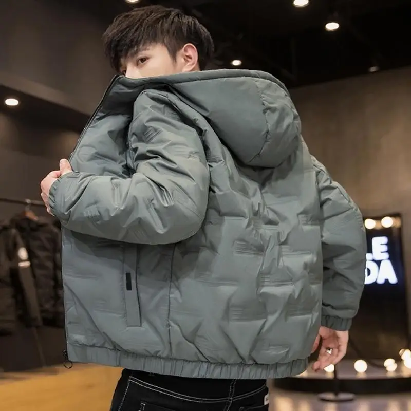 

Модная утепленная повседневная мужская хлопковая куртка без капюшона в корейском стиле для осени и зимы
