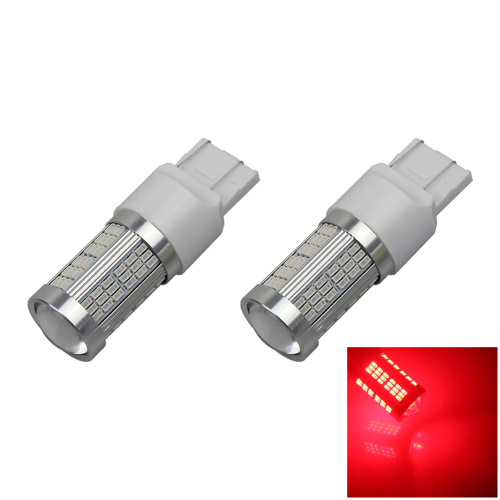 2x Red Car 7443 Brake Light Parking Blub DC 12V-24V 102 3014 SMD LED W21/5W T20 Z2917