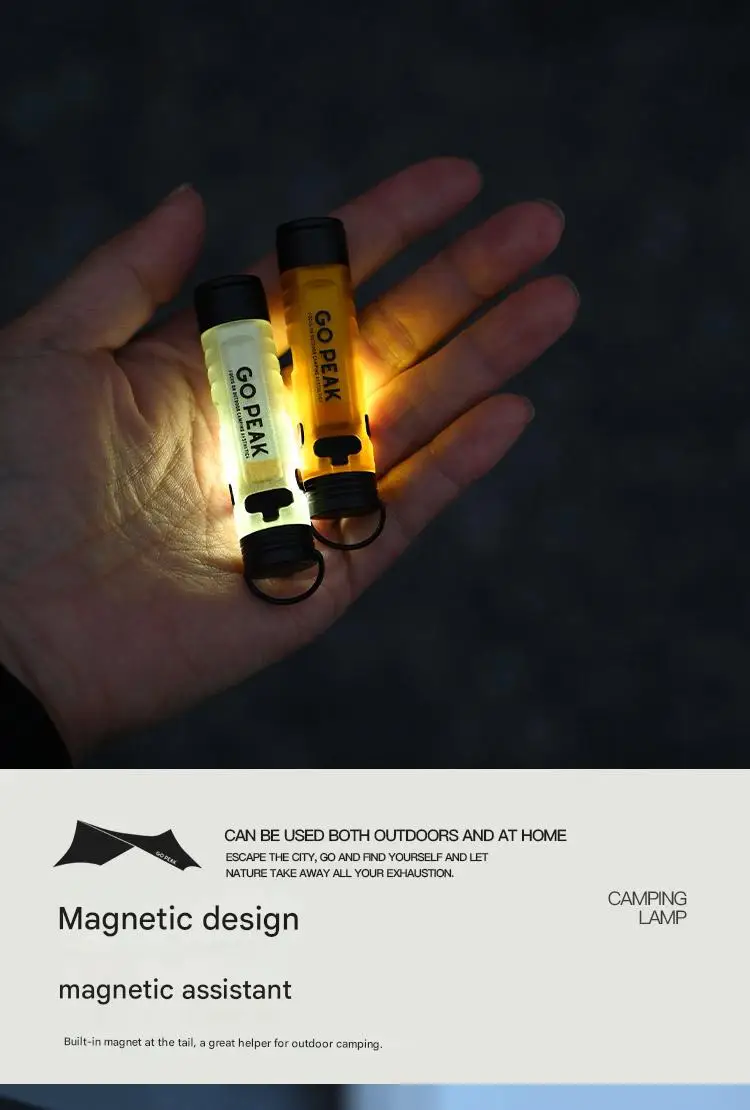 GOPEAK Taschen-Mini-Taschenlampe für den Außenbereich, Schlüsselclip-Kappe, Umgebungs-LED, lange Lebensdauer, Katastrophenhilfe, Notfall, 5050, kleines Licht – Detail 4