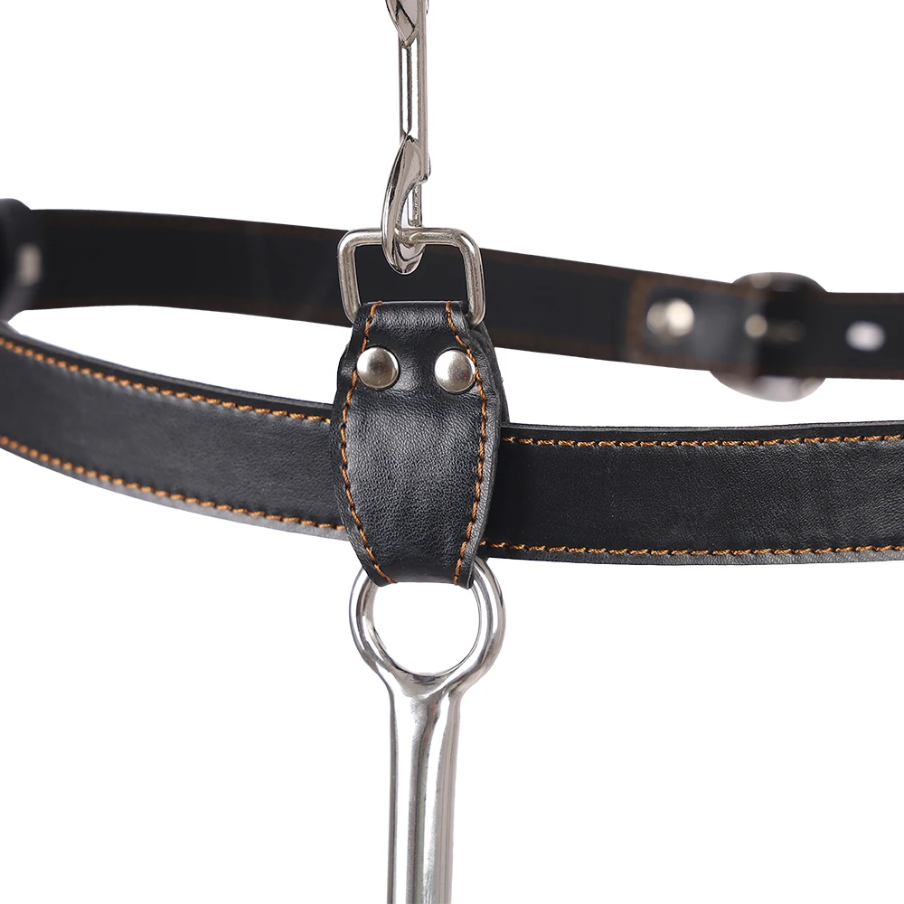 Leather BDSM Anal Hook Set with Metal Hook Restraint Belt Mouth Plug Handcuffs Adult Sex Toys for Position Assistance view 5