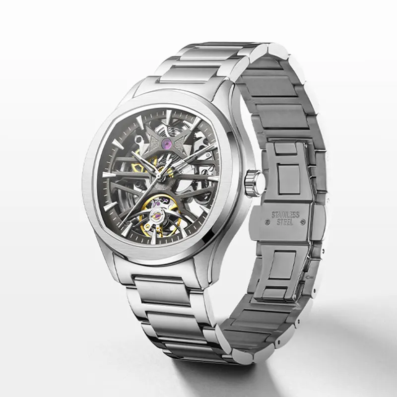 

Daniel Gorman Men's Fully Automatic Movement Mechanical Watch Stainless Steel Strap Waterproof Luminous Wristwatch Men's Watches
