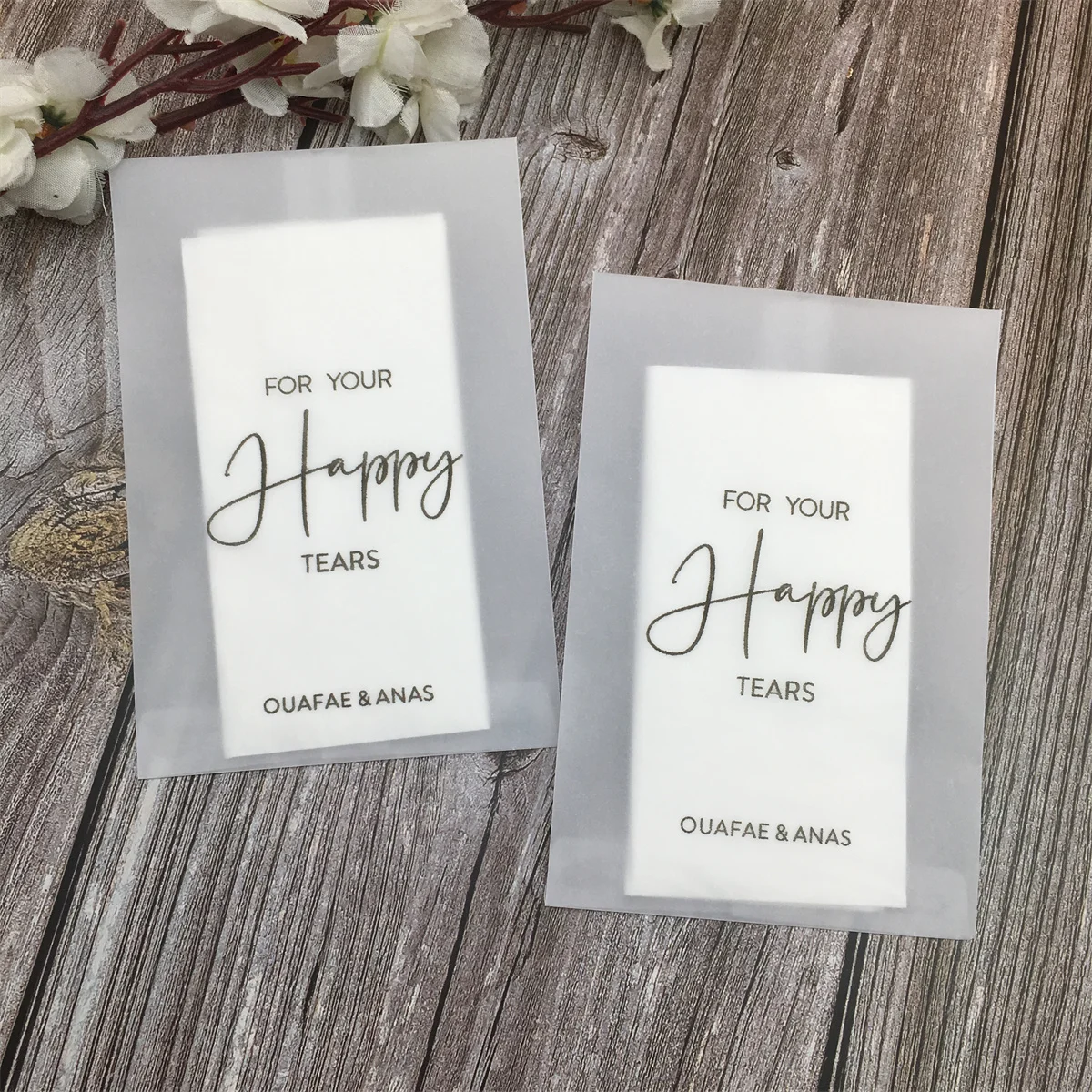 50 Personalised Wedding Day Tissues | For Your Happy Tears Tissues | Wedding Tissues